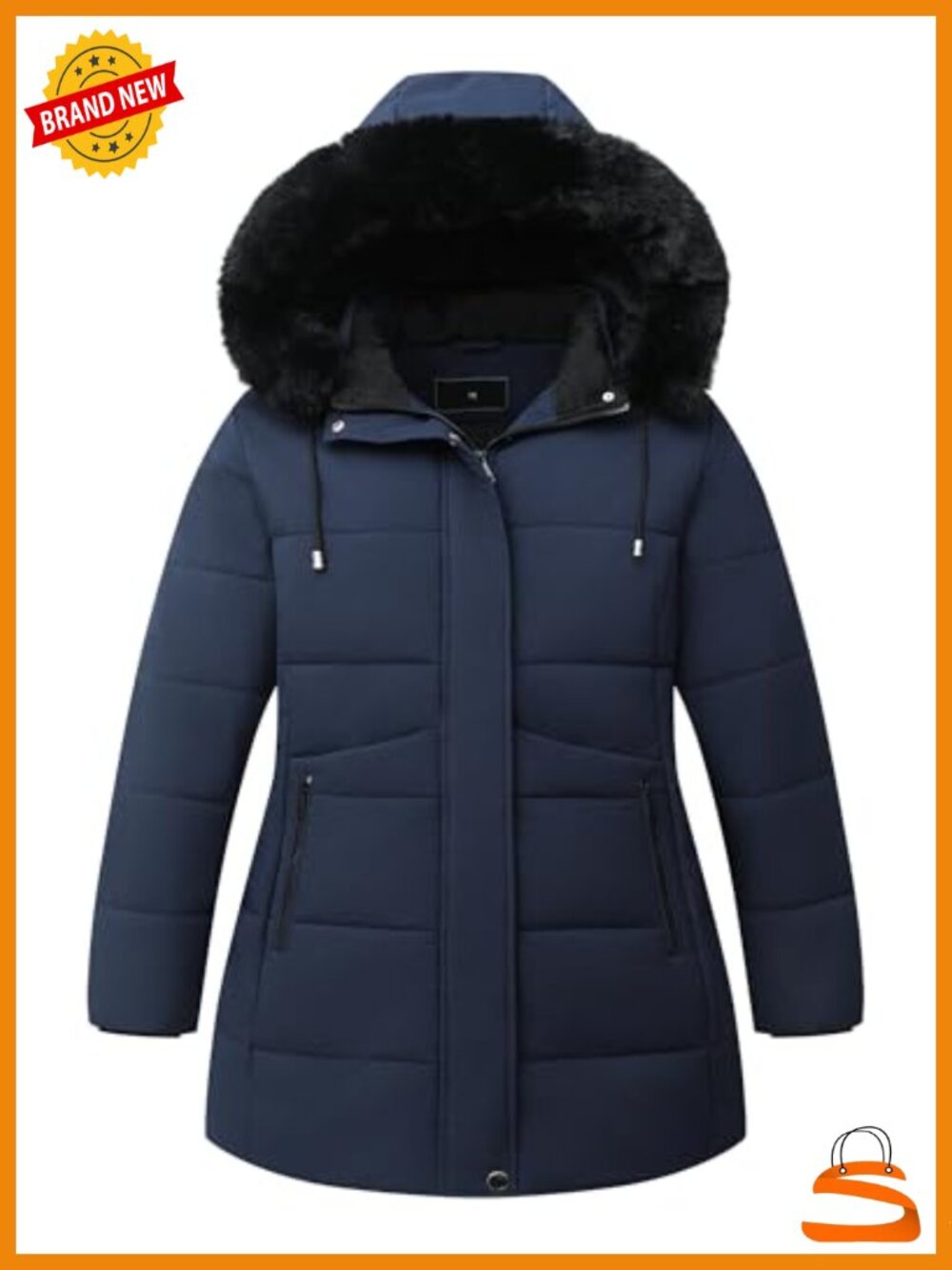 Women's Plus Size Winter Parka Down Alternative Coat Hooded Waterproof